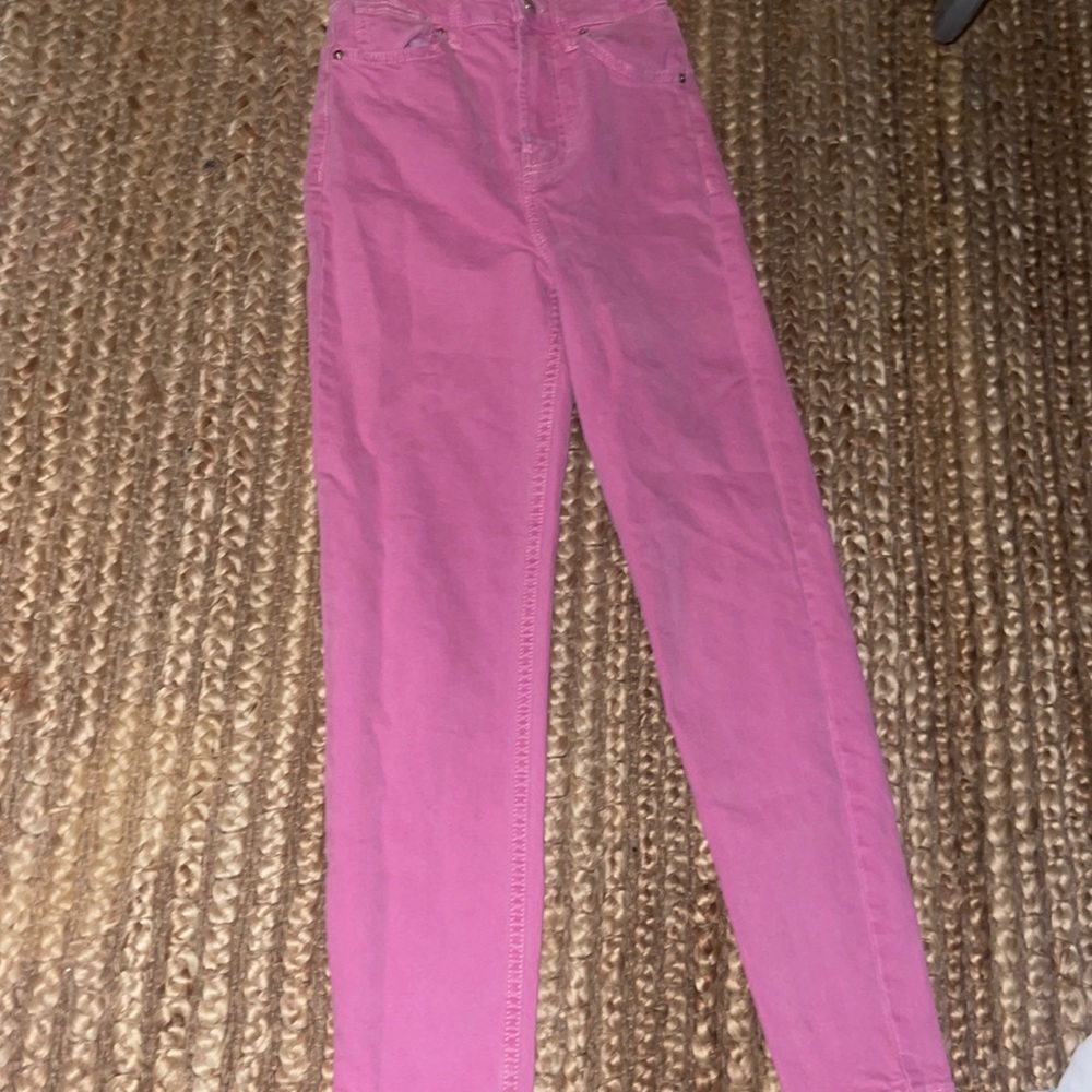 Bershka pink mom, slim jeans